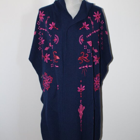NWT Johnny Was Biya JW Workshop The Classic Cape Embroidered Hooded O/S One Size - Picture 4 of 10